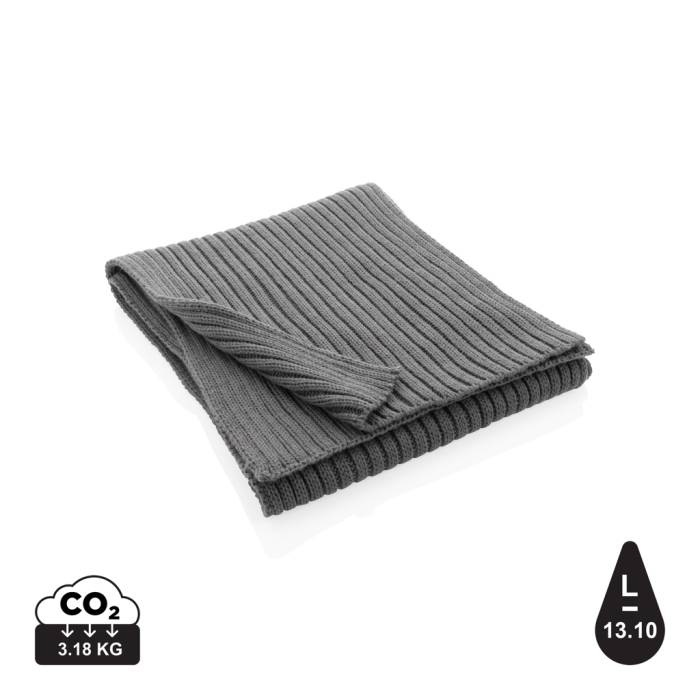 Impact AWARE™ Polylana® kötött sál, 180x25cm - szürke<br><small>XI-P453.442</small>