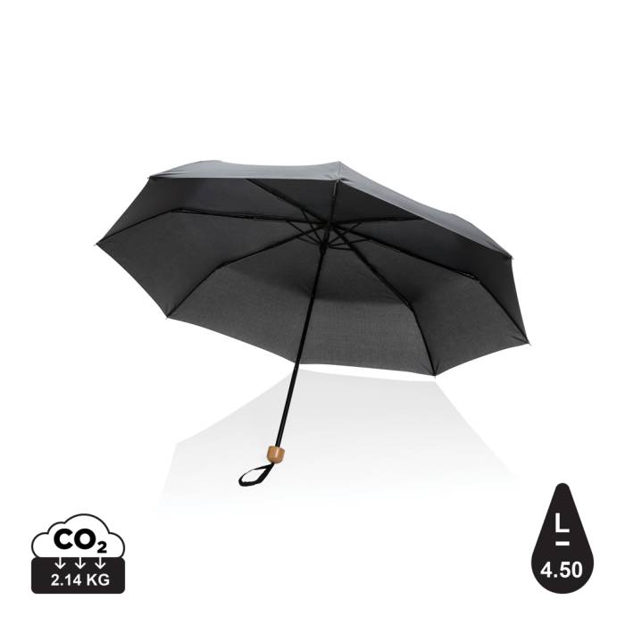 20,5`-es Impact AWARE™ RPET mini bambusz esernyő 190T - fekete<br><small>XI-P850.571</small>