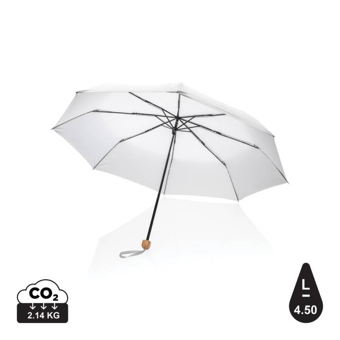 20,5`-es Impact AWARE™ RPET mini bambusz esernyő 190T - fehér<br><small>XI-P850.573</small>