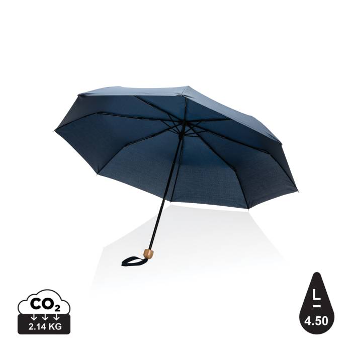 20,5`-es Impact AWARE™ RPET mini bambusz esernyő 190T - sötétkék<br><small>XI-P850.575</small>
