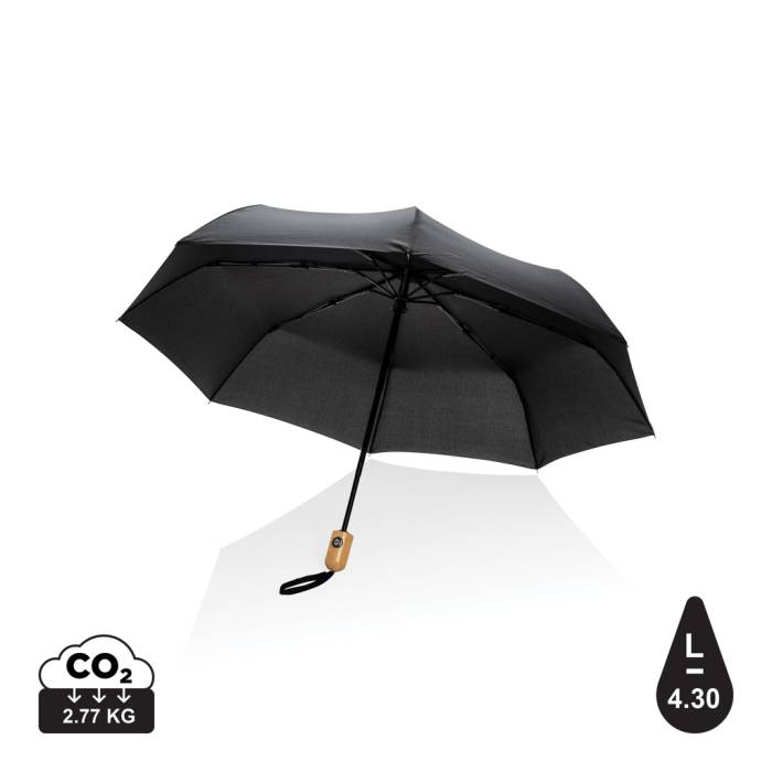 21`-es Impact AWARE™ RPET automata bambusz esernyő 190T - fekete<br><small>XI-P850.611</small>