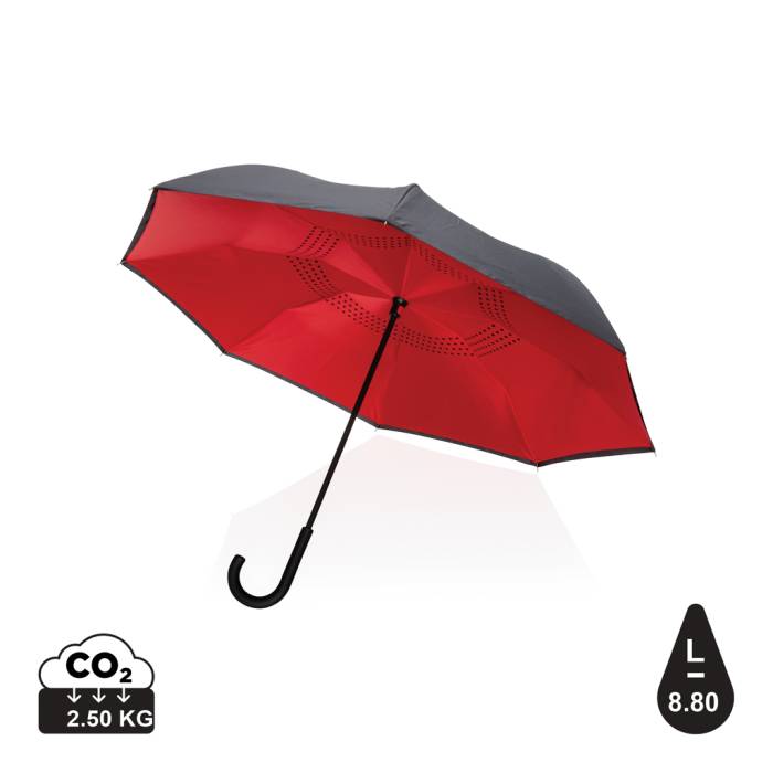 23`-es Impact AWARE™ RPET kifordítható esernyő 190T - piros<br><small>XI-P850.634</small>