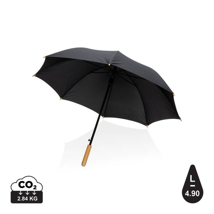 23`-es Impact AWARE™ RPET félautomata bambusz esernyő 190T - fekete...<br><small>XI-P850.651</small>