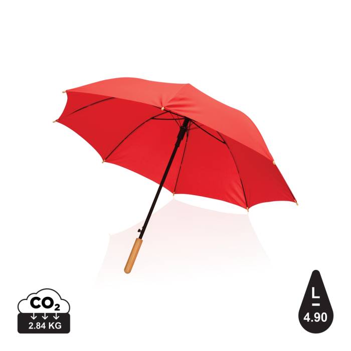 23`-es Impact AWARE™ RPET félautomata bambusz esernyő 190T - piros...<br><small>XI-P850.654</small>
