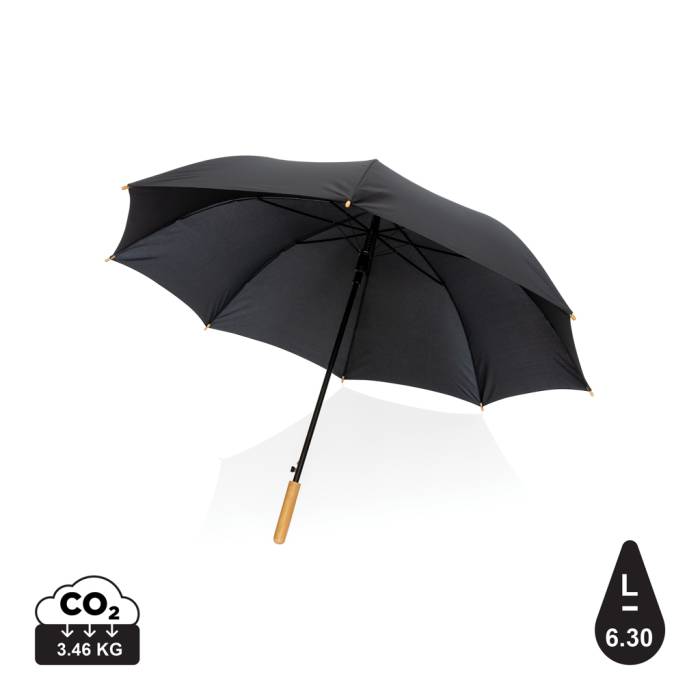 27`-es Impact AWARE™ RPET félautomata bambusz esernyő 190T - fekete...<br><small>XI-P850.661</small>