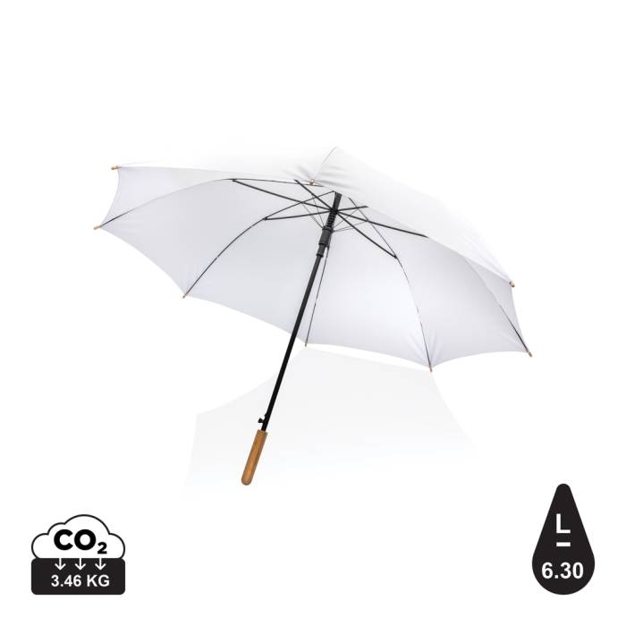 27`-es Impact AWARE™ RPET félautomata bambusz esernyő 190T - fehér...<br><small>XI-P850.663</small>