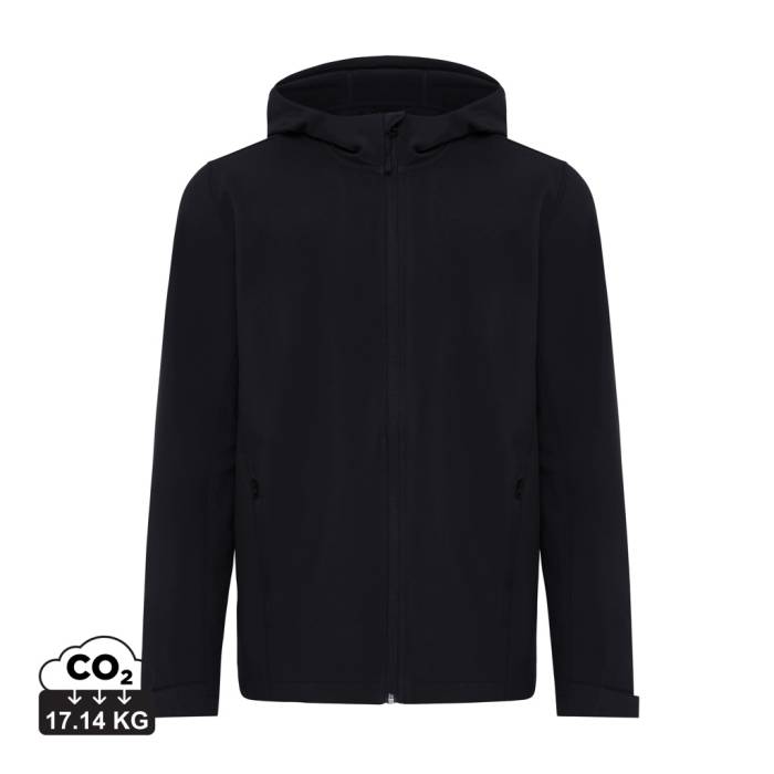 Iqoniq Makalu férfi újrahaszn. poliészter softshell dzseki - fekete...<br><small>XI-T1700.001.4XL</small>