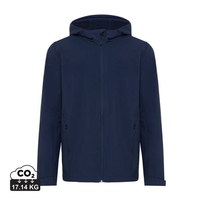 Iqoniq Makalu férfi újrahaszn. poliészter softshell dzseki - sötétkék...<br><small>XI-T1700.002.L</small>