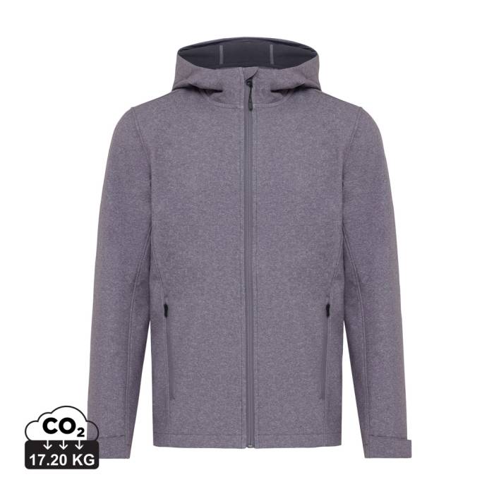 Iqoniq Makalu férfi újrahaszn. poliészter softshell dzseki - vulcano heather grey...<br><small>XI-T1700.028.L</small>