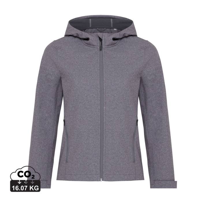 Iqoniq Makalu női újrahaszn. poliészter softshell dzseki - vulcano heather grey...<br><small>XI-T4700.028.L</small>