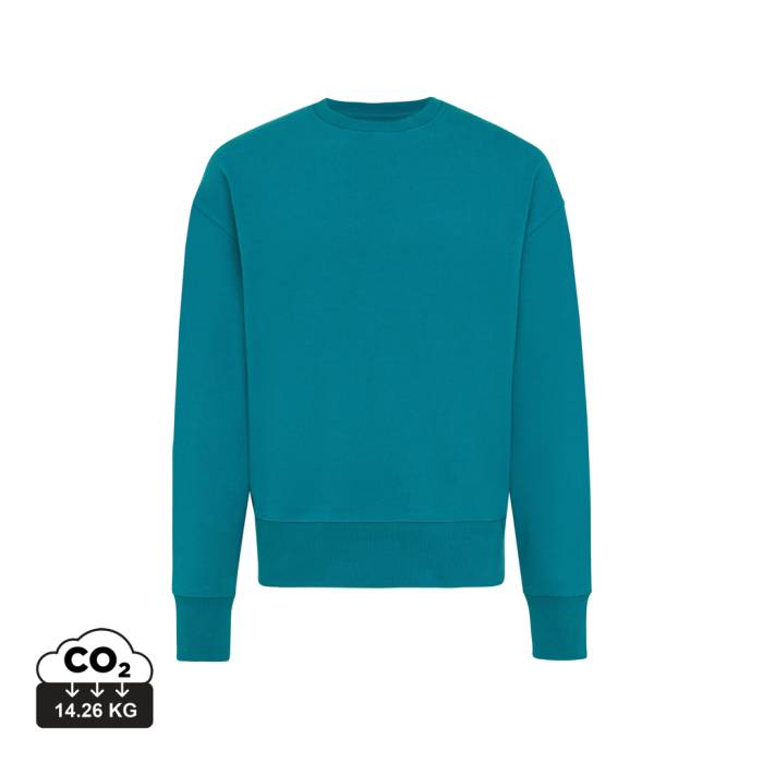 Iqoniq Kruger relaxed újrah. pamut pulóver kerek nyakkivág - verdigris...<br><small>XI-T9302.009.XL</small>