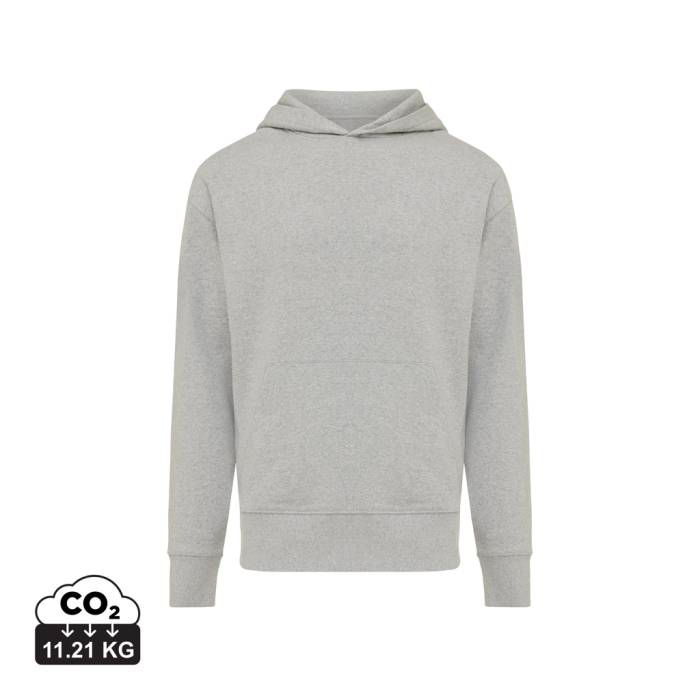 Iqoniq Yoho relaxed újrahasznosított pamut kapucnis pulóve - heather grey...<br><small>XI-T9402.013.L</small>