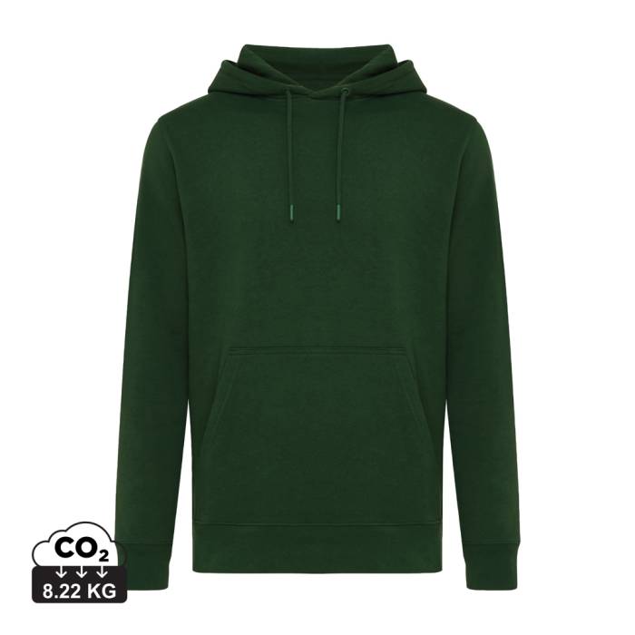 Iqoniq Rila könnyű újrah. pamut kapucnis pulóver - forest green<br><small>XI-T9404.005.L</small>