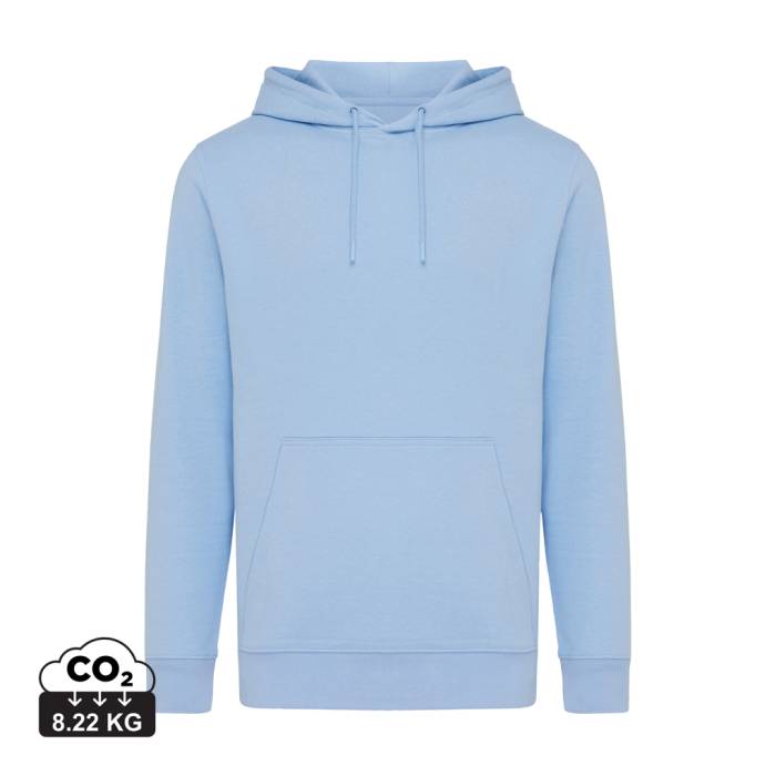 Iqoniq Rila könnyű újrah. pamut kapucnis pulóver - sky blue<br><small>XI-T9404.022.XL</small>