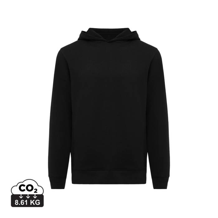 Iqoniq Yengo újrah. pamut kapucnis pulóver oldalsó zsebekk - fekete...<br><small>XI-T9405.001.4XL</small>