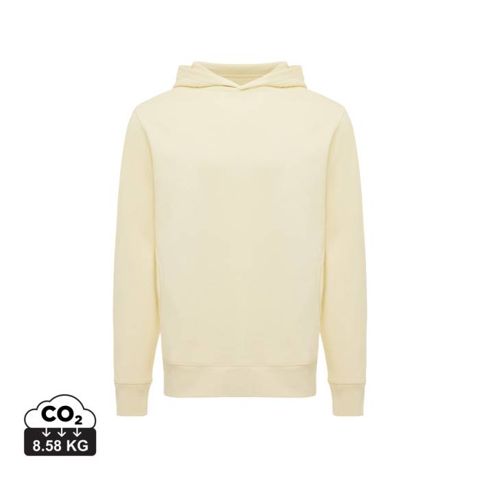 Iqoniq Yengo újrah. pamut kapucnis pulóver oldalsó zsebekk - cream yellow...<br><small>XI-T9405.036.L</small>