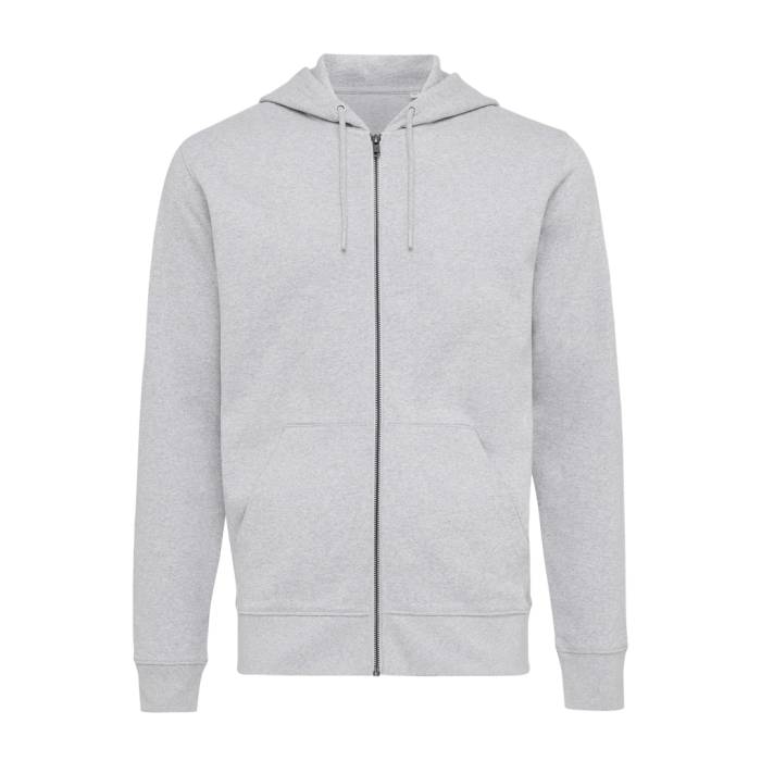 Iqoniq Abisko újrahaszn. pamut cipzáras kapucnis pulóver - heather grey...<br><small>XI-T9600.013.4XL</small>