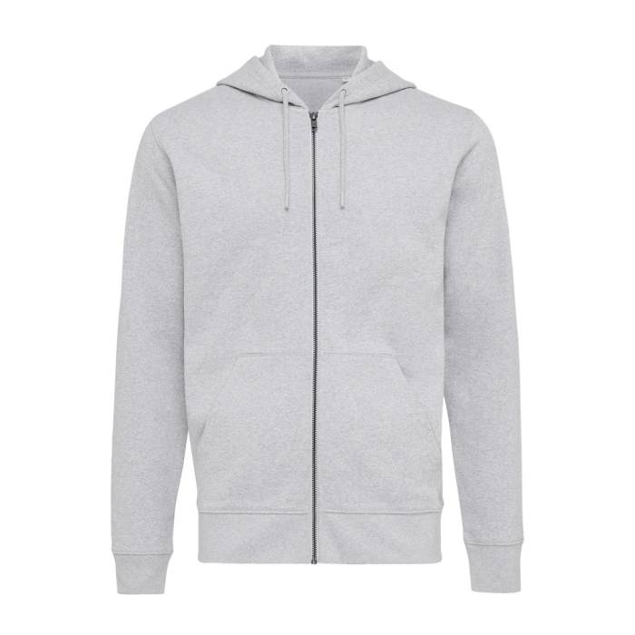 Iqoniq Abisko újrahaszn. pamut cipzáras kapucnis pulóver - heather grey...<br><small>XI-T9600.013.XXS</small>