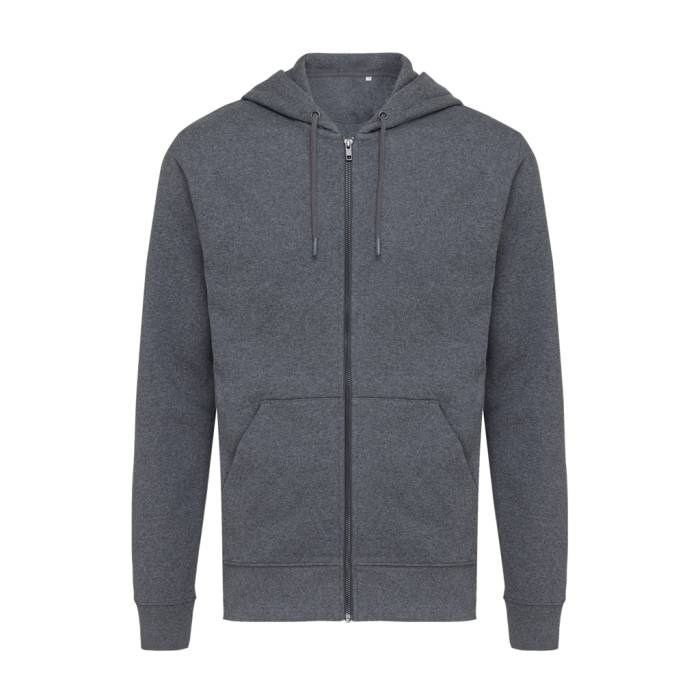 Iqoniq Abisko újrahaszn. pamut cipzáras kapucnis pulóver - heather anthracite...<br><small>XI-T9600.014.XXXL</small>