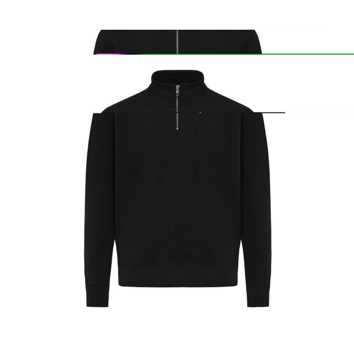 IQONIQ Elgon újrahaszn. pamut negyed cipzáras pulóver - fekete<br><small>XI-T9601.001.4XL</small>