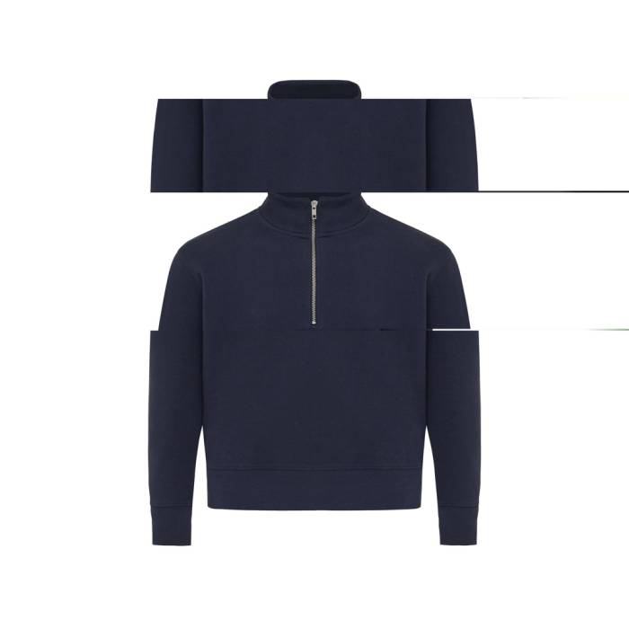 IQONIQ Elgon újrahaszn. pamut negyed cipzáras pulóver - sötétkék<br><small>XI-T9601.002.4XL</small>