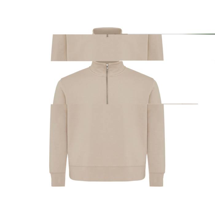 IQONIQ Elgon újrahaszn. pamut negyed cipzáras pulóver - desert<br><small>XI-T9601.006.L</small>