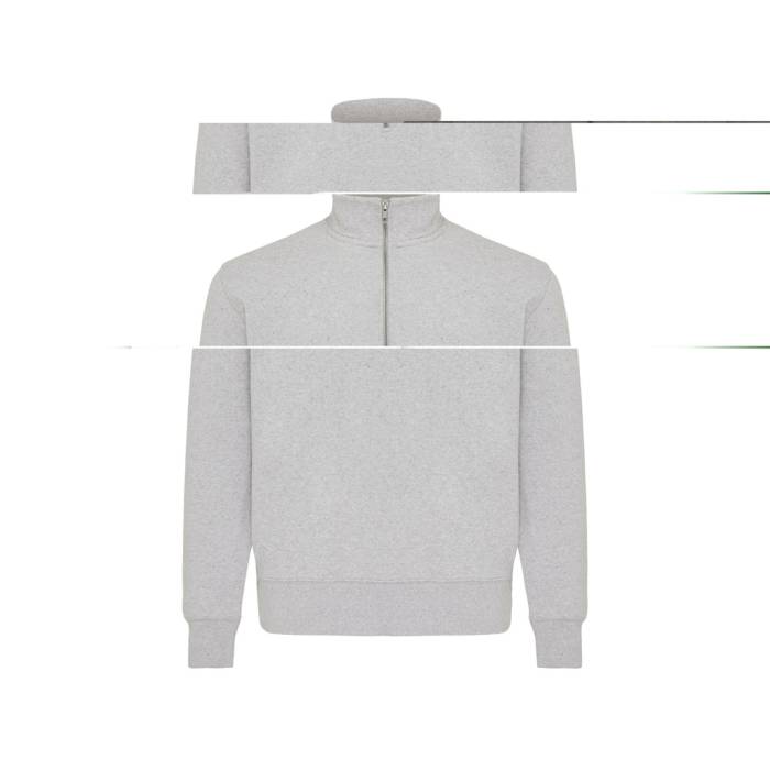 IQONIQ Elgon újrahaszn. pamut negyed cipzáras pulóver - light heather grey<br><small>XI-T9601.032.4XL</small>