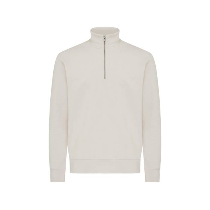 IQONIQ Elgon újrahaszn. pamut negyed cipzáras pulóver - ivory white<br><small>XI-T9601.040.L</small>
