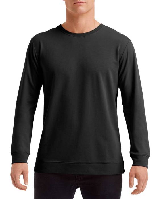 UNISEX LIGHT TERRY CREW - Black, #25282A<br><small>UT-an73000bl-s</small>