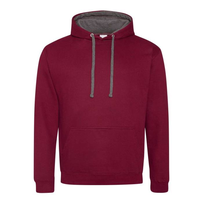 VARSITY HOODIE - Burgundy/Charcoal, #672146/#51545D<br><small>UT-awjh003bu/ch-xs</small>