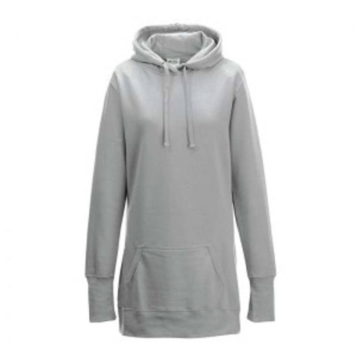 GIRLIE LONGLINE HOODIE - Heather Grey, #A2AAAD<br><small>UT-awjh005hgr-l</small>