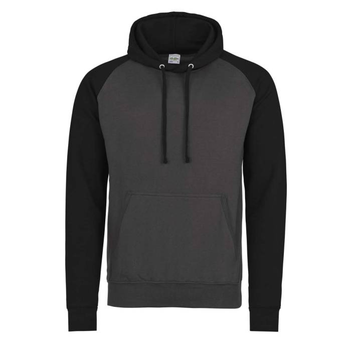 BASEBALL HOODIE - Charcoal/Heather Grey, #51545D/#A2AAAD<br><small>UT-awjh009ch/hgr-2xl</small>