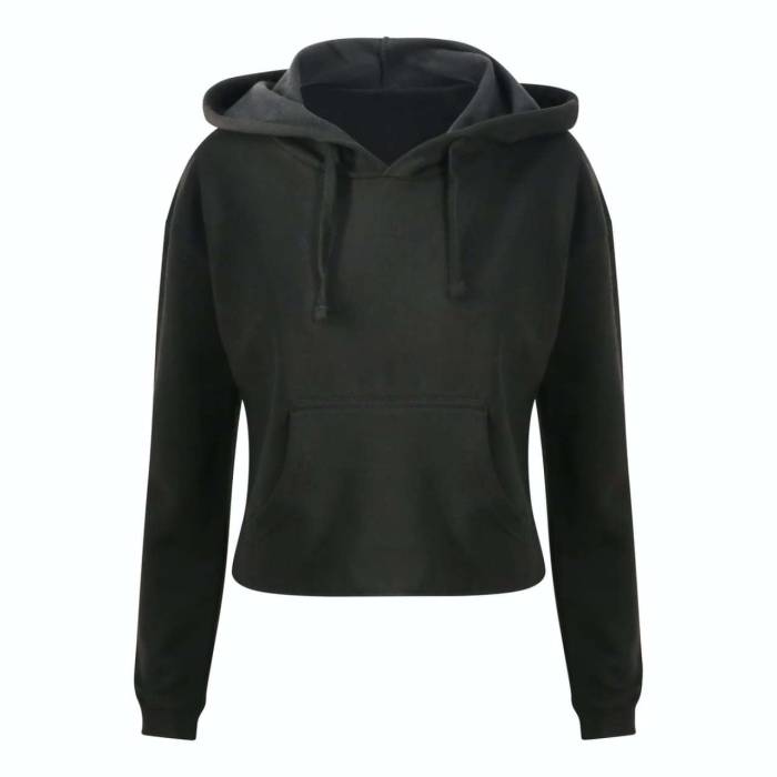 WOMEN`S CROPPED HOODIE - Jet Black, #212322<br><small>UT-awjh016jbk-l</small>