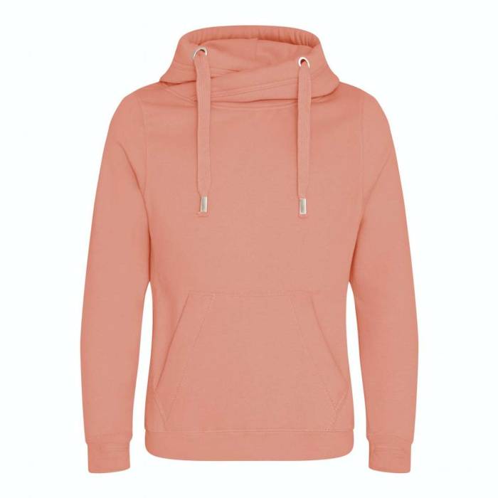 CROSS NECK HOODIE - Dusty Pink, #A67570<br><small>UT-awjh021dup-2xl</small>