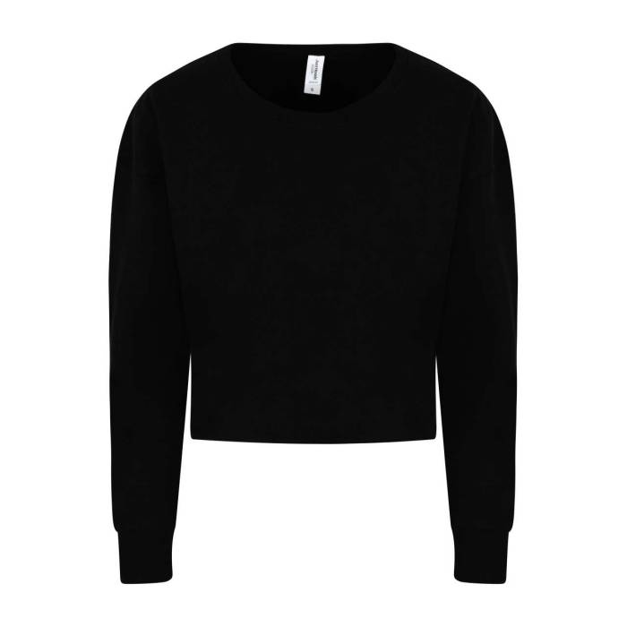 WOMEN`S CROPPED SWEAT - Deep Black, #000000<br><small>UT-awjh035dbl-l</small>