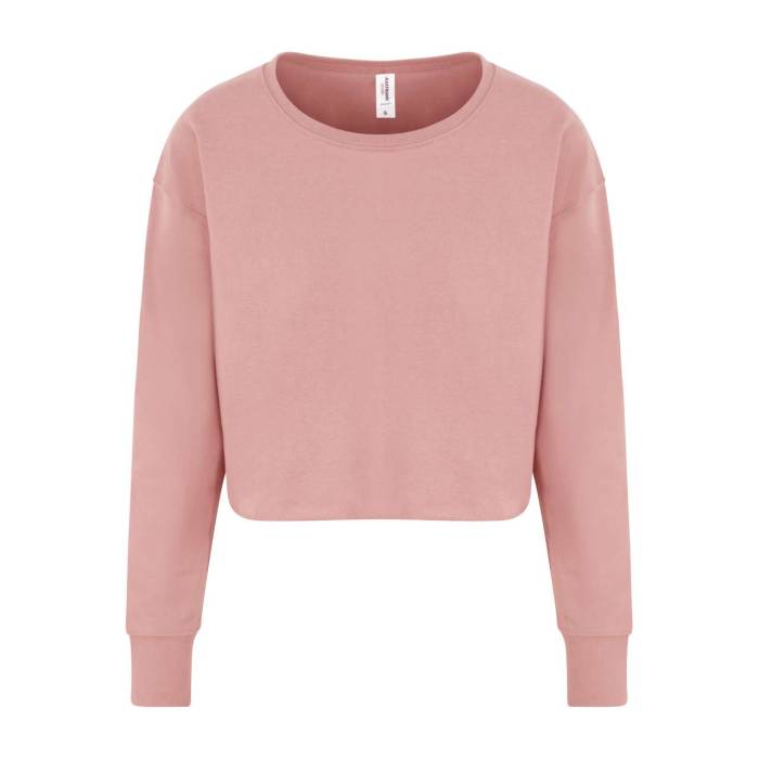 WOMEN`S CROPPED SWEAT - Dusty Pink, #A67570<br><small>UT-awjh035dup-l</small>