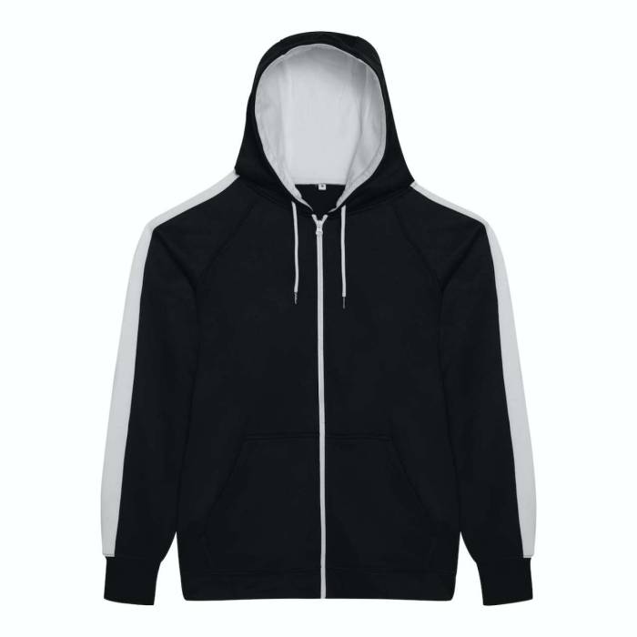 SPORTS POLYESTER ZOODIE - Jet Black/Arctic White, #212322/#ffffff<br><small>UT-awjh066jbl/awh-2xl</small>