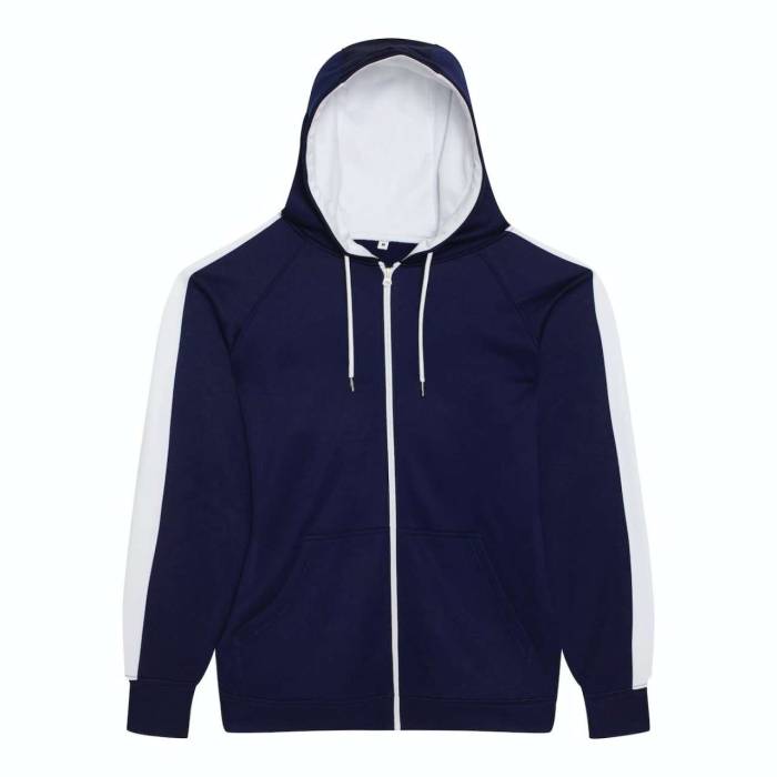 SPORTS POLYESTER ZOODIE - Oxford Navy/Arctic White, #13294B/#FFFFFF<br><small>UT-awjh066onv/awh-3xl</small>
