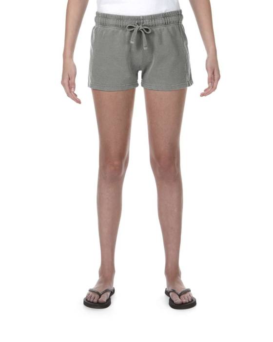 LADIES` FRENCH TERRY SHORTS - Grey, #777573<br><small>UT-ccl1537gr-2xl</small>