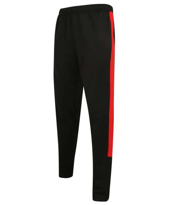 ADULT`S KNITTED TRACKSUIT PANTS - Black/Red, #000000/#DB0C2D<br><small>UT-fhlv881bl/re-2xl</small>