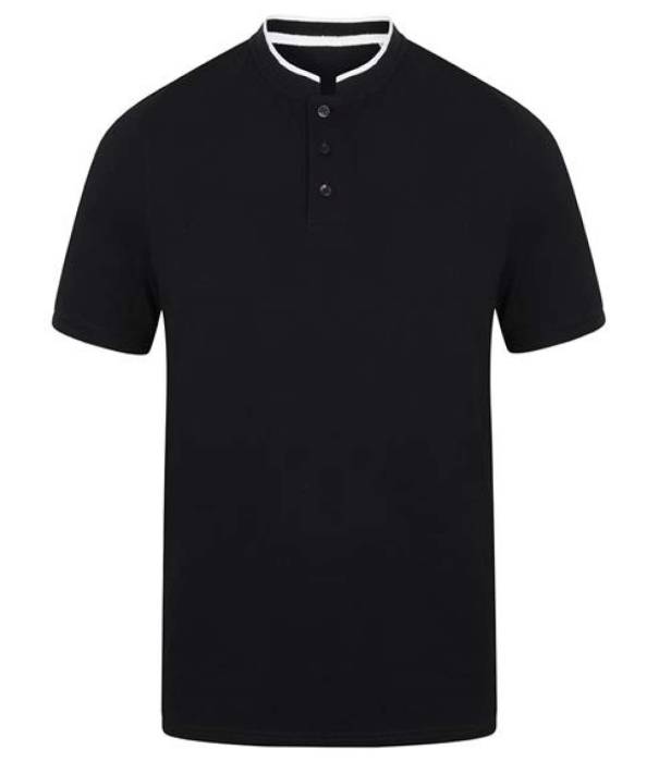 STAND COLLAR STRETCH POLO SHIRT - Navy/White, #021426/#FFFFFF<br><small>UT-fr244nv/wh-l</small>