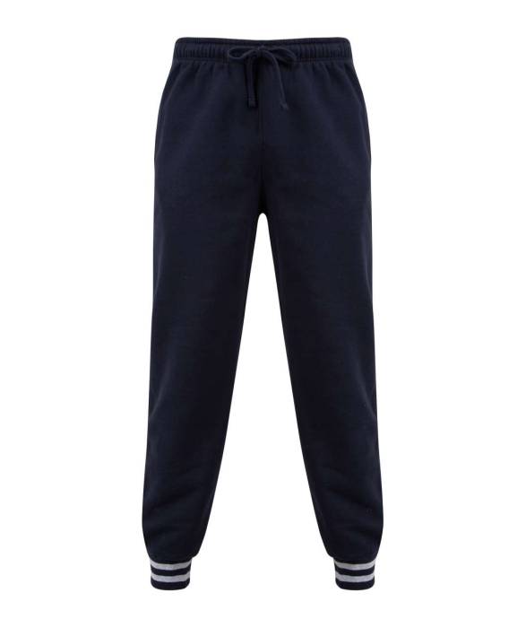 JOGGERS WITH STRIPED CUFFS - Navy/Heather Grey, #021426/#A7A7A7<br><small>UT-fr640nv/hgr-2xl</small>