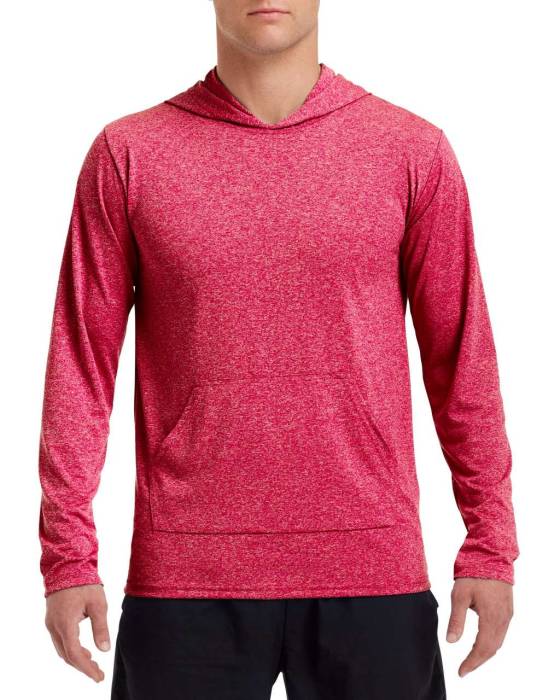 PERFORMANCE® ADULT HOODED T-SHIRT - Heather Sport Scarlet Red, #BF0D3E<br><small>UT-gi46500hssr-2xl</small>