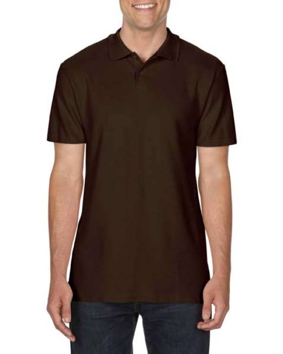 SOFTSTYLE® ADULT DOUBLE PIQUÉ POLO - Dark Chocolate, #423238<br><small>UT-gi64800dc-m</small>