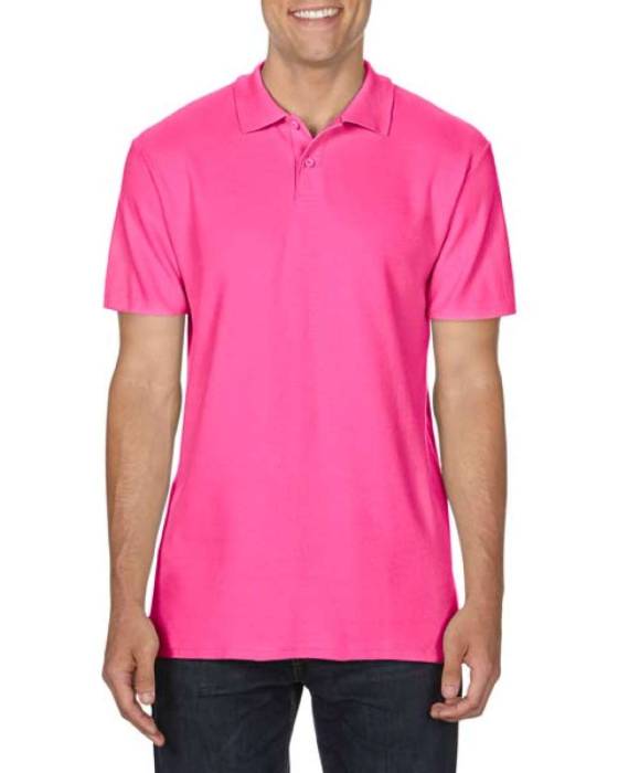 SOFTSTYLE® ADULT DOUBLE PIQUÉ POLO - Heliconia, #DB3E79<br><small>UT-gi64800he-3xl</small>