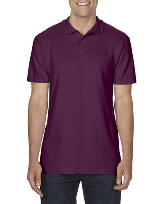 SOFTSTYLE® ADULT DOUBLE PIQUÉ POLO - Maroon, #5B2B42<br><small>UT-gi64800ma-l</small>