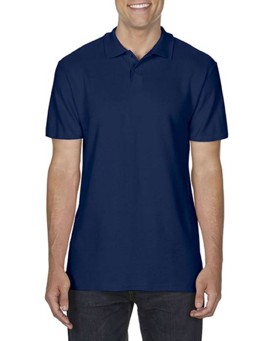 SOFTSTYLE® ADULT DOUBLE PIQUÉ POLO - Navy, #263147<br><small>UT-gi64800nv-4xl</small>