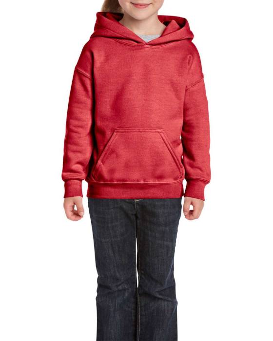 HEAVY BLEND™ YOUTH HOODED SWEATSHIRT - Heather Sport Scarlet Red, #BF0D3E<br><small>UT-gib18500hssr-m</small>