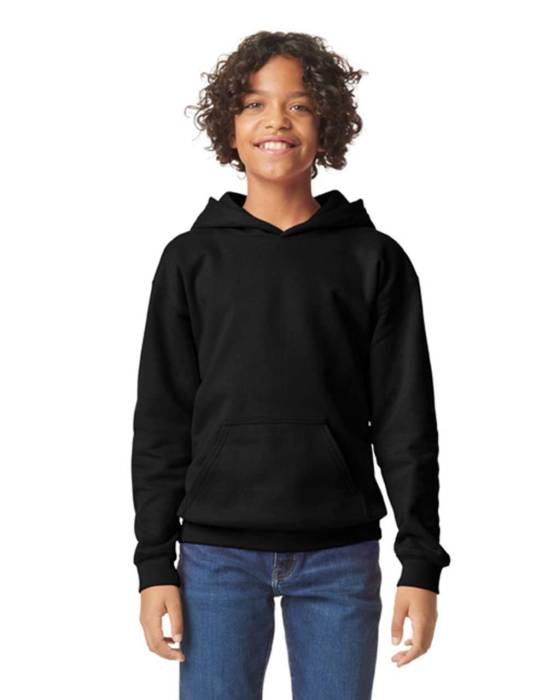 SOFTSTYLE® MIDWEIGHT FLEECE YOUTH HOODIE - Black, #25282A<br><small>UT-gibsf500bl-l</small>