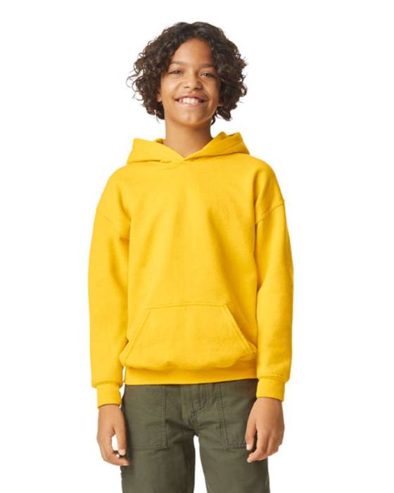 SOFTSTYLE® MIDWEIGHT FLEECE YOUTH HOODIE - Daisy, #fed141<br><small>UT-gibsf500da-l</small>